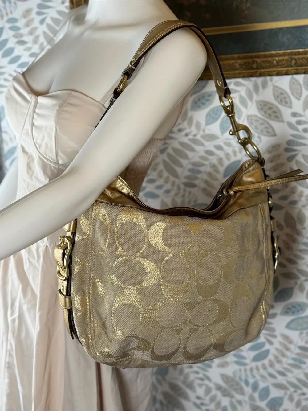 Coach Gold Signature Hobo Bag